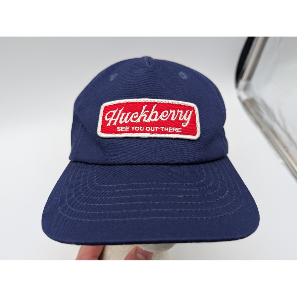 Huckberry See You Out There Navy Blue Snapback Hat Trucker Cap Patch Logo